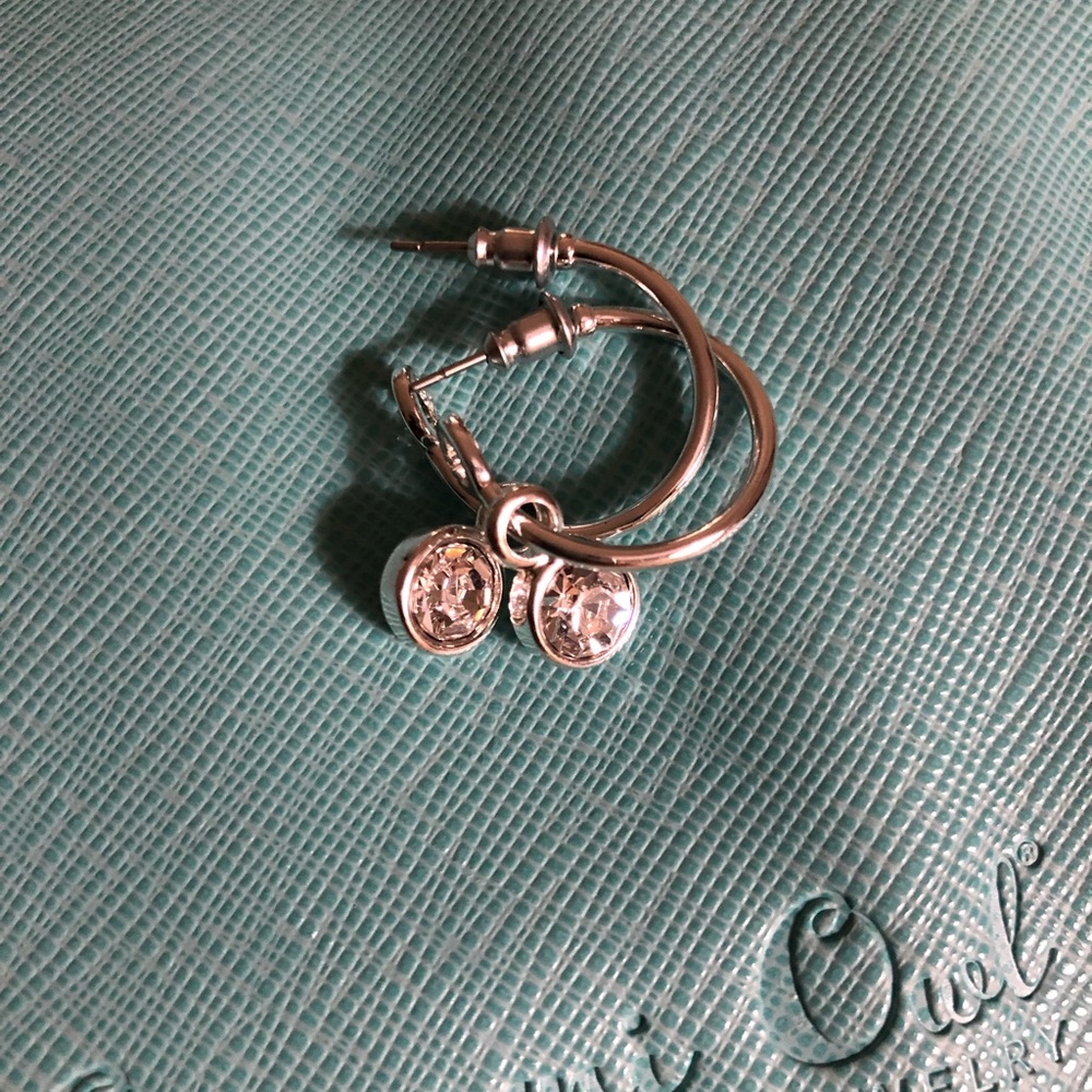 Silver Customizable Hoops W/drops Set - Picture 2 of 3